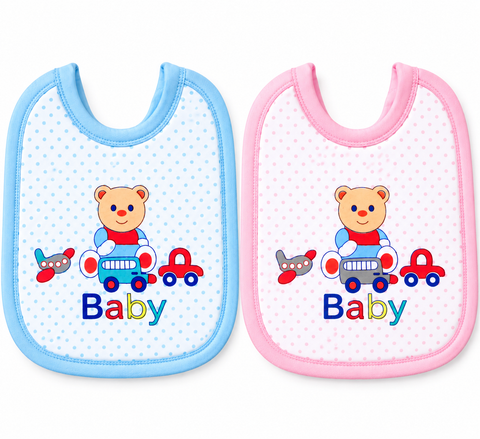 Pack of 2 Bibs - Blue & Pink