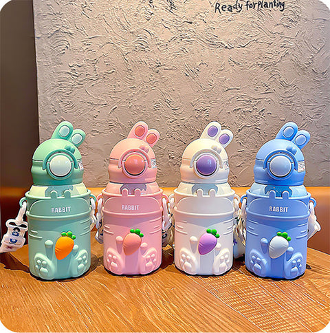 Cute Cartoon Bottle with Straw -  500ML