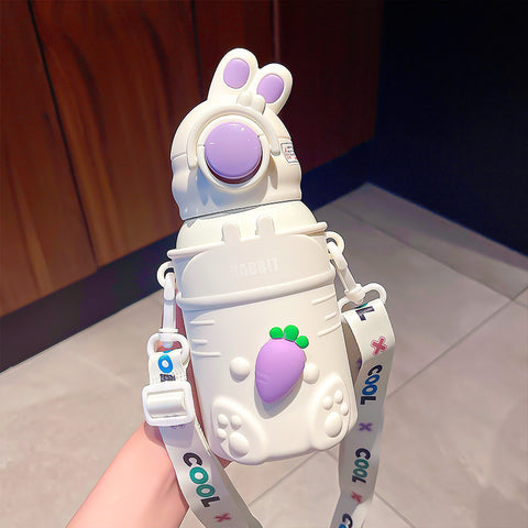 Cute Cartoon Bottle with Straw -  500ML