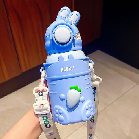 Cute Cartoon Bottle with Straw -  500ML