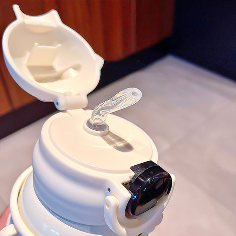 Cute Cartoon Bottle with Straw -  500ML