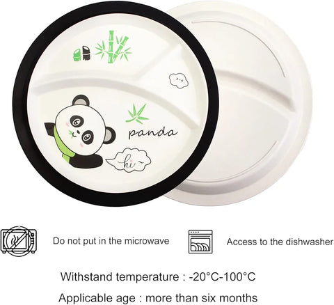 5 Pieces Bamboo Fiber Feeding Set - Panda