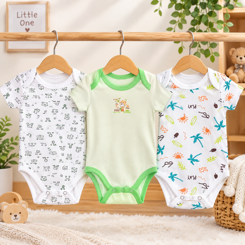 Pack of 3 Body Suits - MC - Green Design