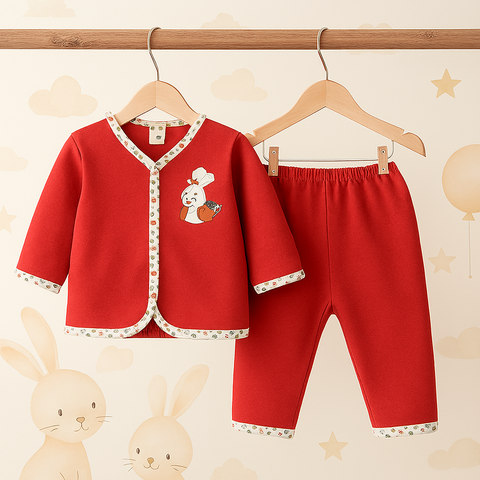Night Suit - Red Design - My Baby