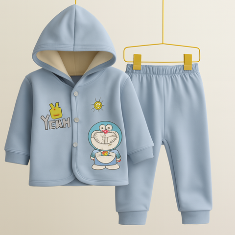 2 Pieces - Hooded Set - Blue
