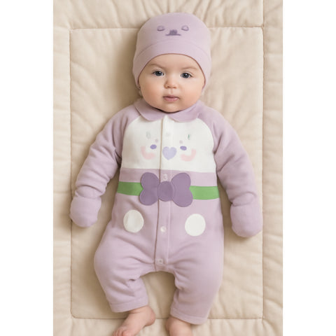 Girls Romper 3 Pieces Set - Purple