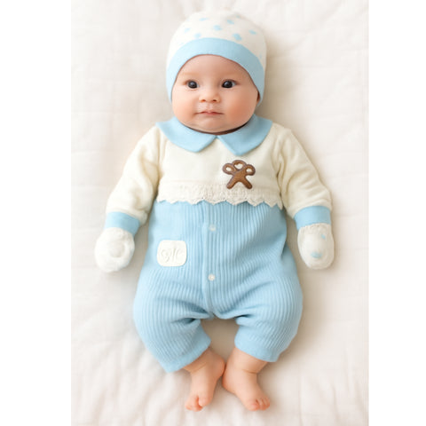 Girls Romper 3 Pieces Set - Sea Green