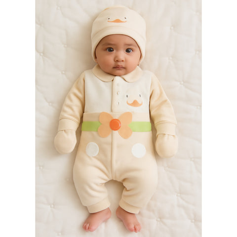 Girls Romper 3 Pieces Set - Peach ok