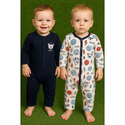 Pack of 2 Baby Rompers - 25 - Blue