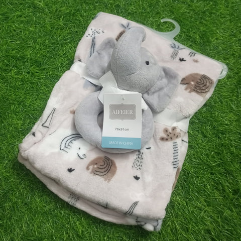 Imported Super Soft Baby Blanket with Toy