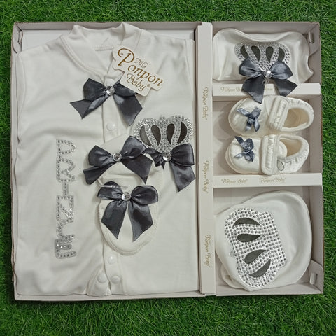 5 Pieces Romper Gift Set - Prince
