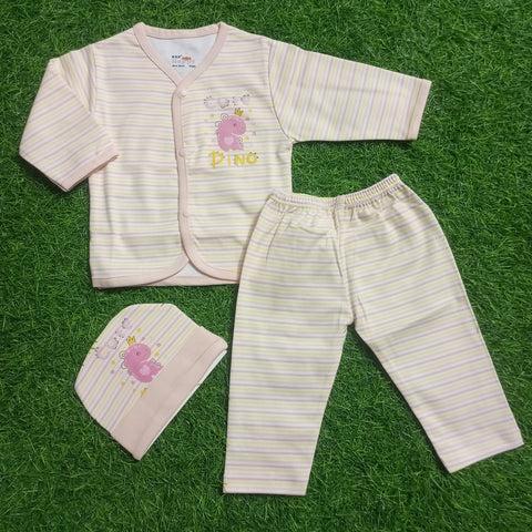 Shirt & Trouser with Cap - Peach Lining