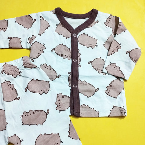 SB - Night Suit - Green Cat - N2427