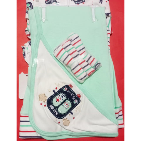 Newborn Baby 12 Pieces Gift Set- Bus