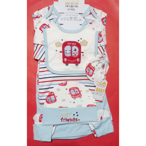 Newborn Baby 12 Pieces Gift Set- Bus
