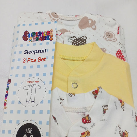 SB - Pack of 3 Sleep Suits - Yellow Bears