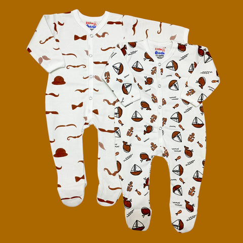 Winter - Pack of 2 Romper - Brown