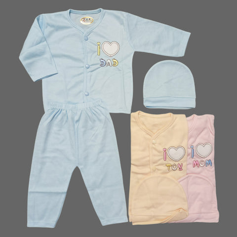 Pack of 3 Night Suits - Love Mom & Dad