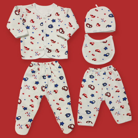 5 Pieces Gift Set - Red & Blue Cars