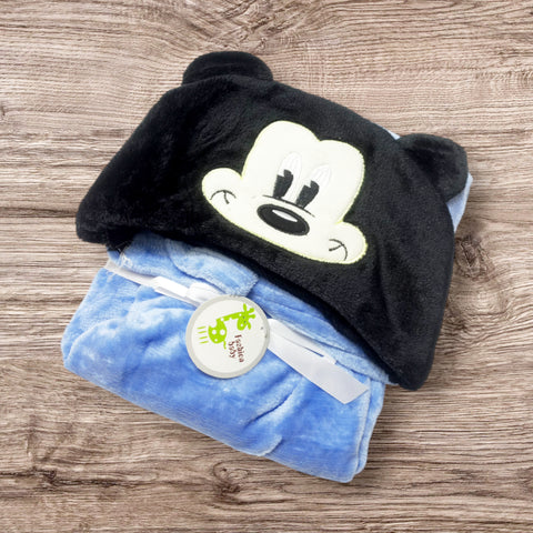 Hoodie Blanket - Blue Cartoon Design 2
