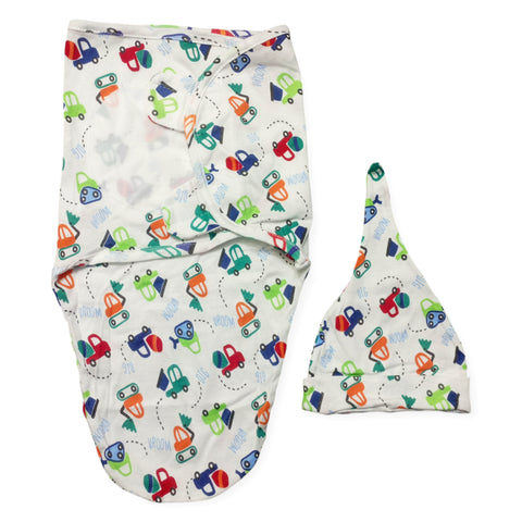 Swaddle with Cap - Cars - Design S03