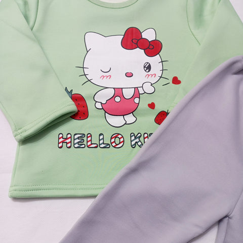 Printed Set - Green - Hello Kitty