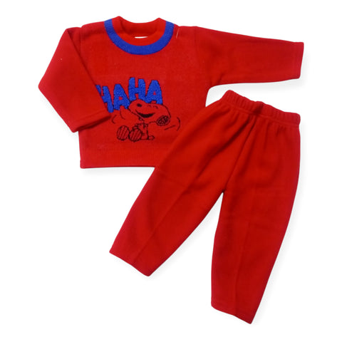 Winter Baby Outfit –  Cartoon Red