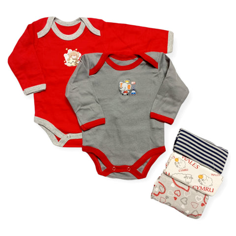 Pack of 5 Long Sleeve Bodysuits - 2504