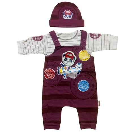 Romper with Cap - Aeroplane Red