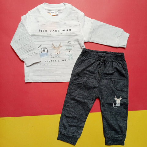 Kids Suit - Gray - Cute Deer