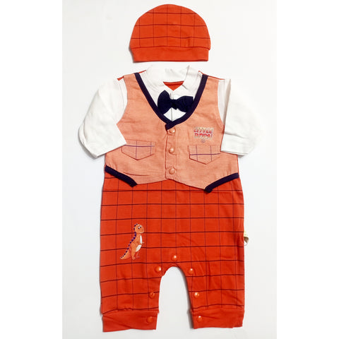 Romper with Cap - Orange - Born