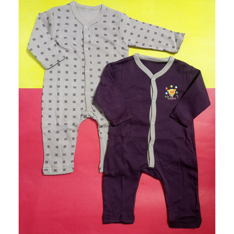 Pack of 2 Baby Rompers - 25 - Cartoon Brown