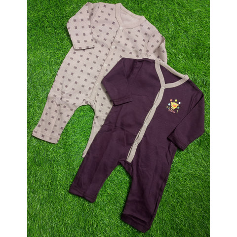 Pack of 2 Baby Rompers - 25 - Cartoon Brown