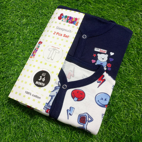 Pack of 2 Baby Rompers - 25 - Blue