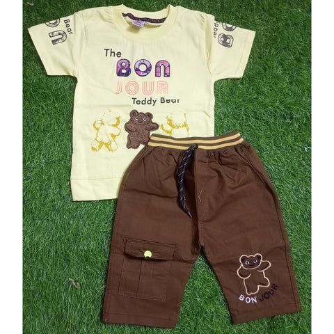 T.Shirt & Nicker - Yellow - Teddy Bear