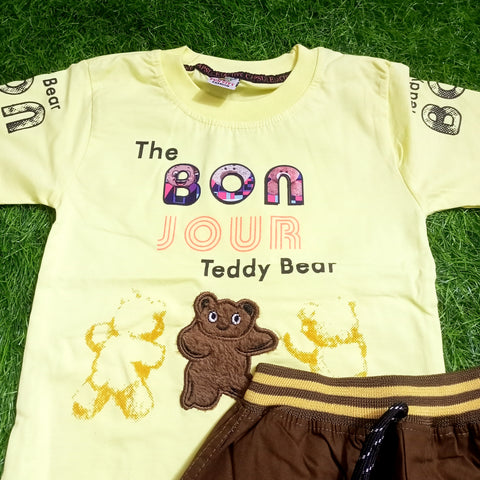 T.Shirt & Nicker - Yellow - Teddy Bear