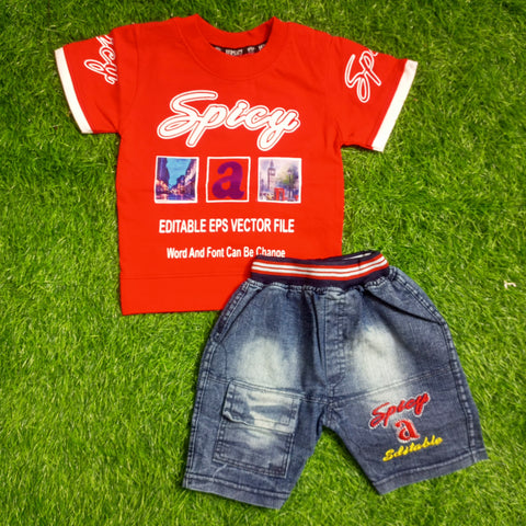 T.Shirt & Nicker - Red - Spicy