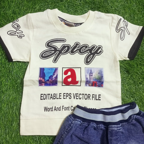 T.Shirt & Nicker - Light Yellow - Spicy