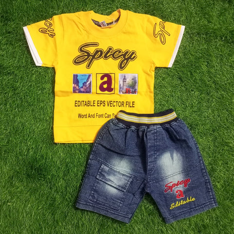 T.Shirt & Nicker - Yellow - Spicy