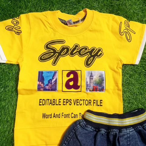 T.Shirt & Nicker - Yellow - Spicy