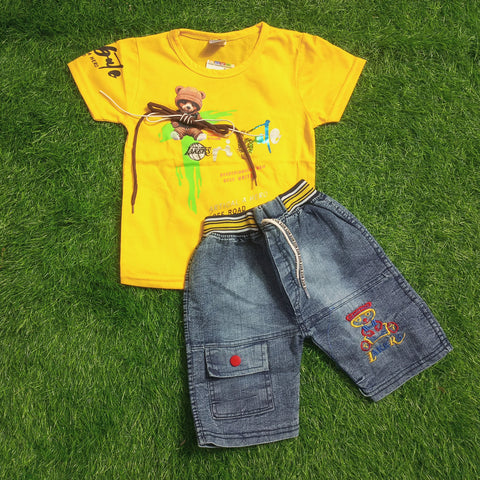 T.Shirt & Nicker - Yellow - Cartoon