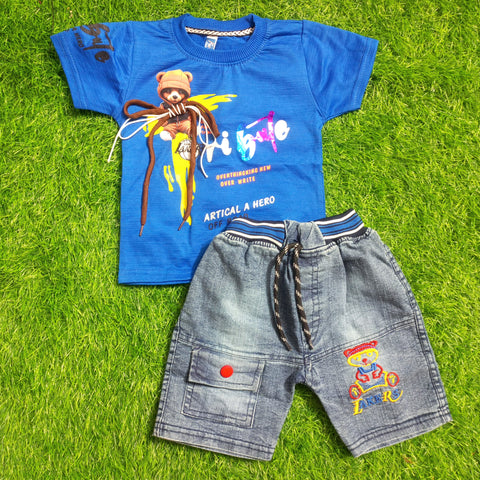 T.Shirt & Nicker - Blue - Cartoon