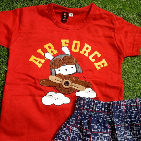 T.Shirt & Nicker - Red - Air Force