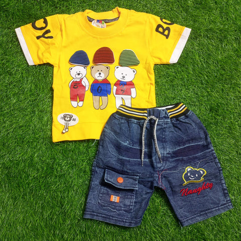 T.Shirt & Nicker - Yellow - Boy