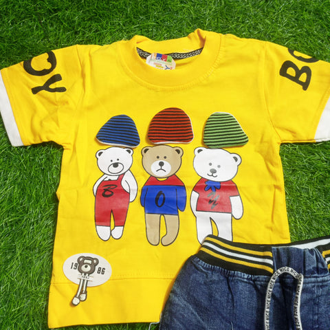 T.Shirt & Nicker - Yellow - Boy