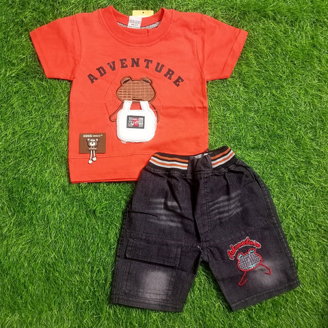 T.Shirt & Nicker - Orange - Adventure