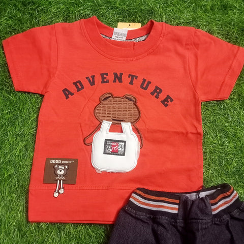 T.Shirt & Nicker - Orange - Adventure