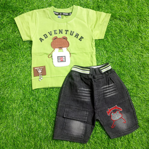 T.Shirt & Nicker - Green - Adventure
