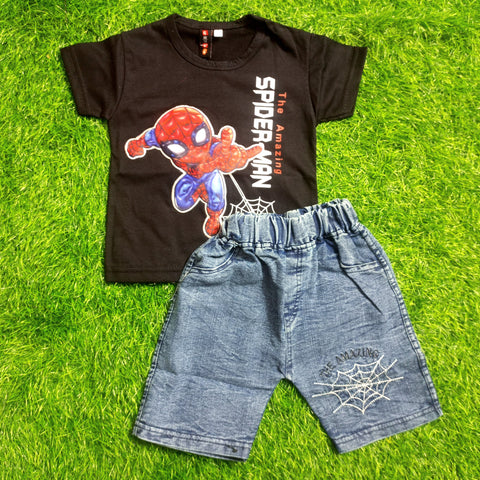 T.Shirt & Nicker - Black - Spider Man