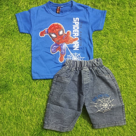 T.Shirt & Nicker - Blue - Spider Man